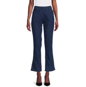 New REAL SIZE Women's Blue 4 Pockets Stretch Pull On Bootcut Jeans Size 4/6
